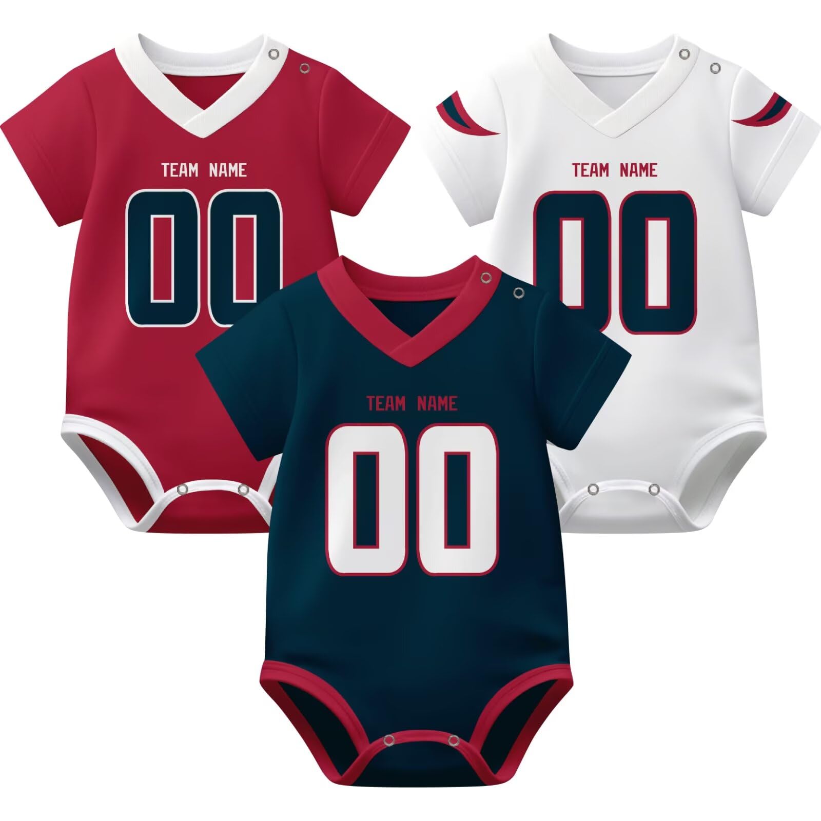 KREDE Baby Clothes Unisex Bodysuit Jersey Style Custom Name Number for Baby Boys