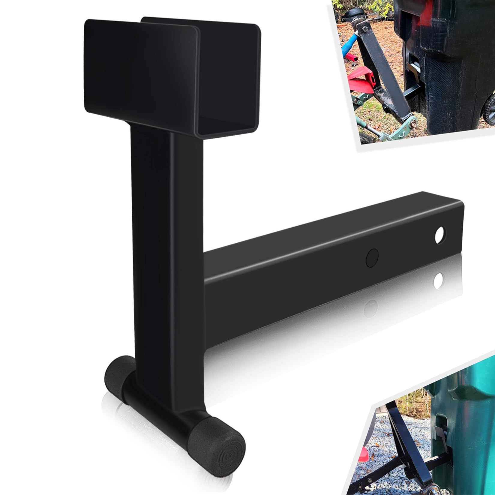 Trash Can Hauler Grabber with 2 inch Hitch Reciever, Garbage Hauling Towing Hitch Attachment on Lawnmower Three Point Hitch Fit for Lawn Mower Garden Tractors