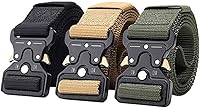 Vista 2 de Cinturón táctico, estilo militar, correa de malla de malla resistente de liberación rápida, cinturón de hebilla de metal para hombres y mujeres