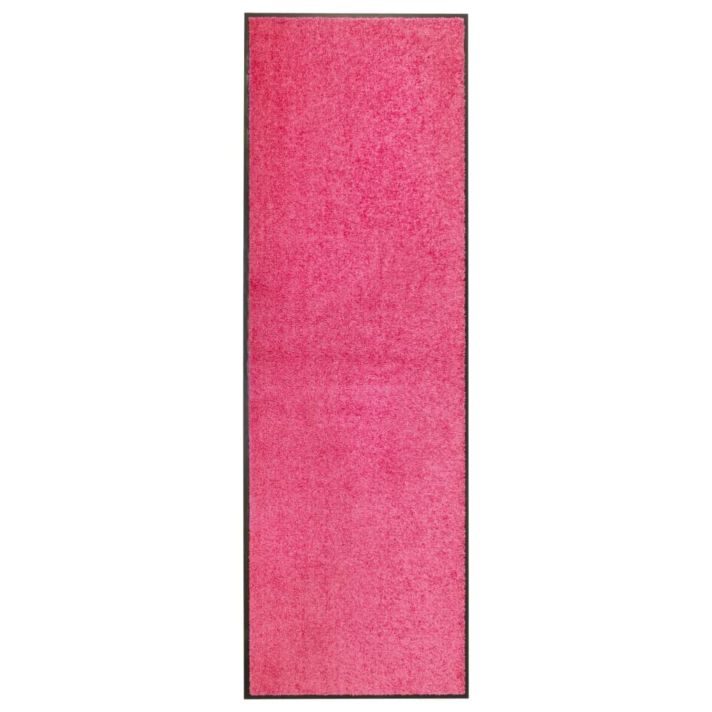 vidaXL Felpudo Lavable Gruesa Alfombra de Entrada Pasillo Exterior Interior Casa Puerta Estera de Bienvenida Antideslizante Rosa 60x180 cm
