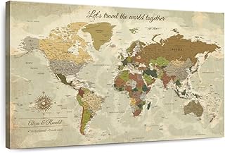 ElephantStock - Personalized Travel Together I Push Pin World Map Wall A...