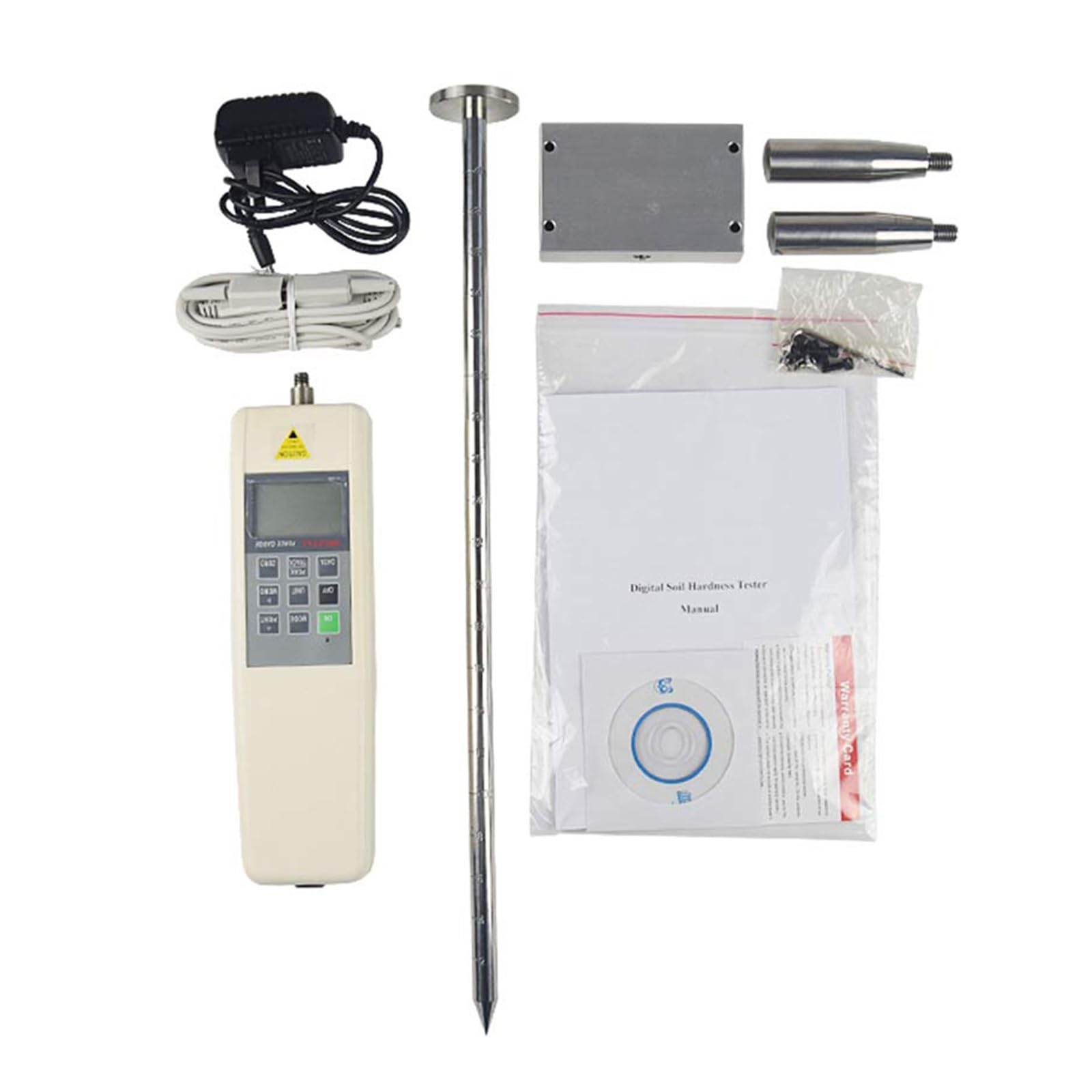 Probador de dureza, Probador Digital de dureza del suelo instrumento de compactación AYD-2 inserción profunda 0~450mm con función de ajuste de aceleración
