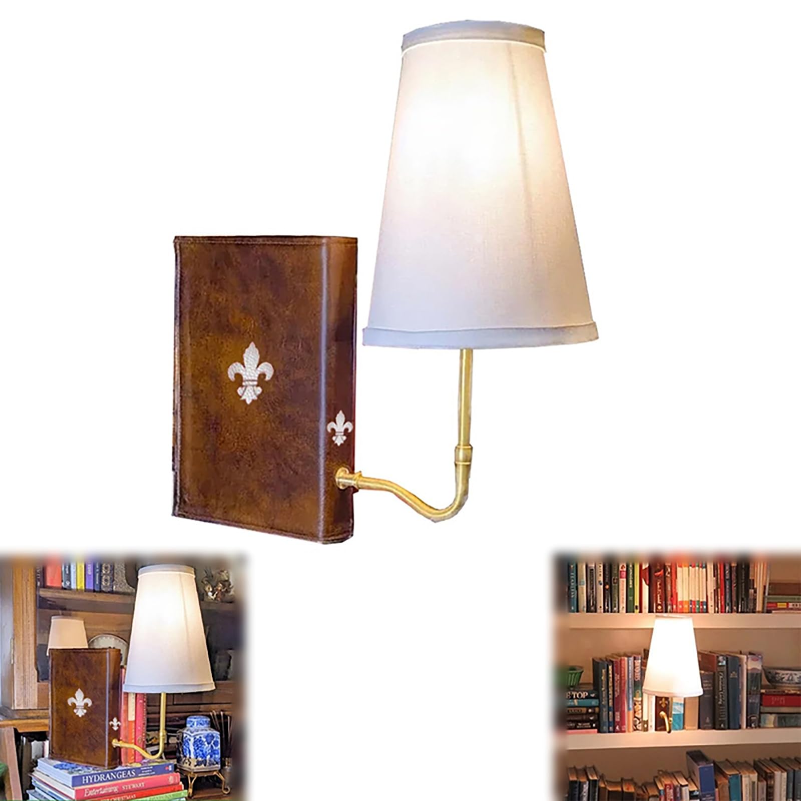 The Classic Literary Lamp Vintage Book Design - Lámpara de mesa con pantalla de lino, estantería de escritorio, decoración para el hogar, oficina, biblioteca, estudio