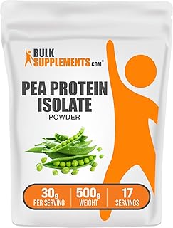 BULKSUPPLEMENTS.COM Pea Protein Isolate Powder - Unflavored, No Sugar Added, Plant Based Protein Powder - Vegetarian & Vegan, 21g of Protein - 30g per Serving (500 Grams - 1.1 lbs)