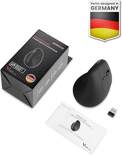 Miniatura 8 de Perixx PERIMICE-608II - Ratón vertical inalámbrico, 2.4 GHz, 6 botones, DPI ajustable 800120016002400, diseño para diestros, receptor USB, negro