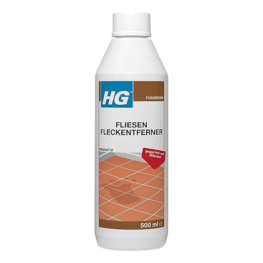 HG Fleckentferner (Produkt 21) 500ml - Der Fleckenentferner gegen Fett- und Ölflecken von Bodenfliesen usw