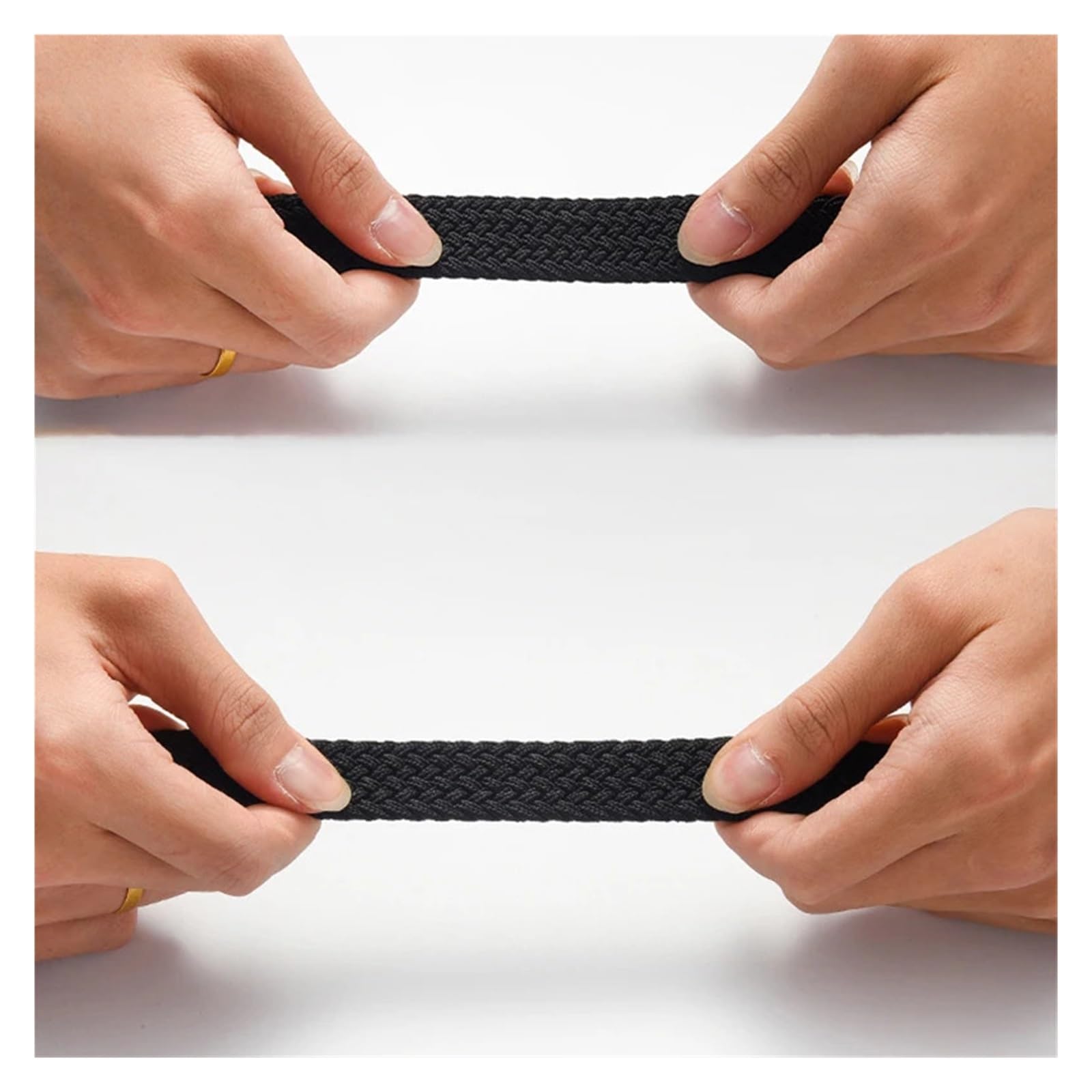 Elastischer Gürtel Herren Elastischer Nylon-Jeansgürtel, Unisex, lässig, gestrickt, Dornschließe, gewebtes Segeltuch, elastischer, erweiterbarer Stretch-Bund for Damen und Herren