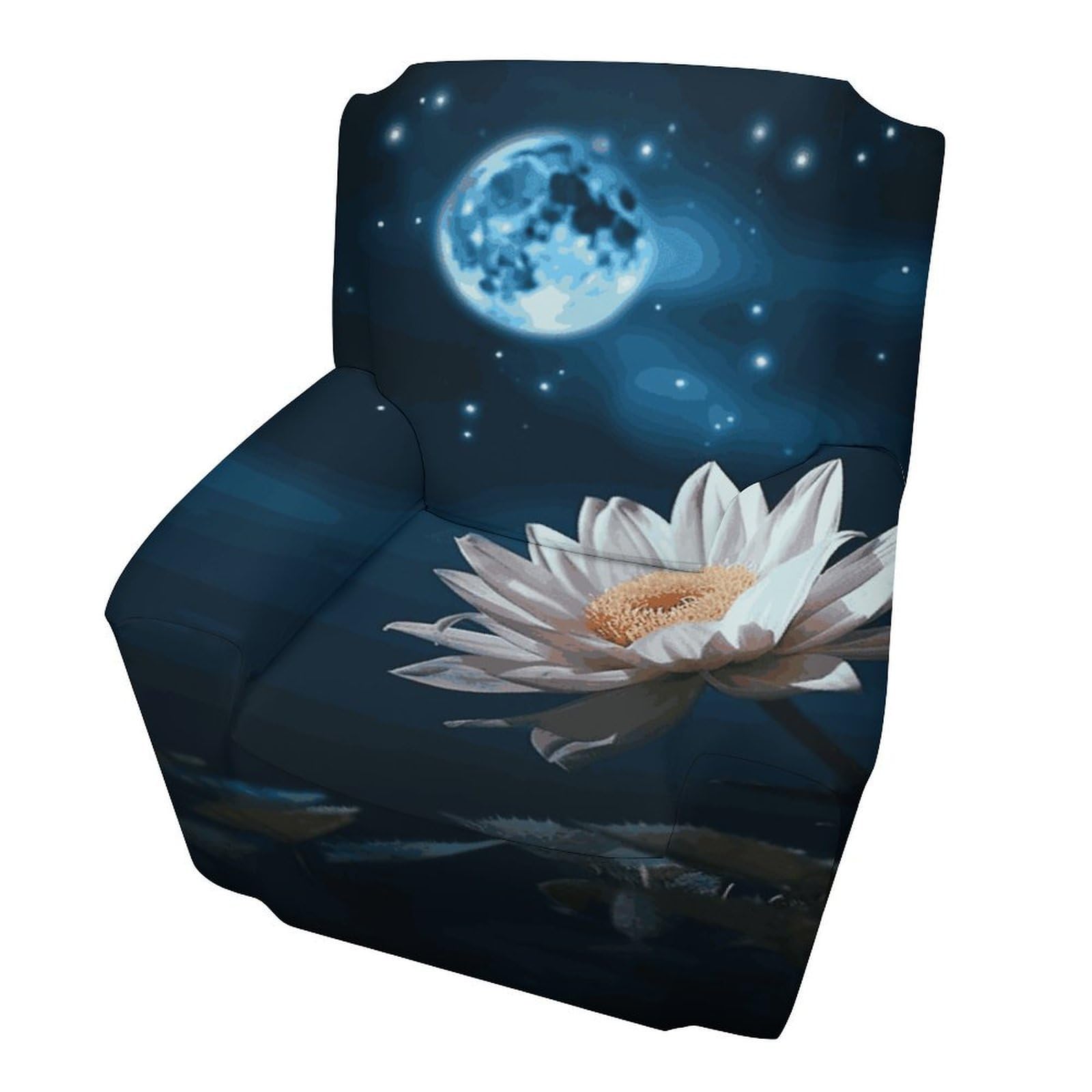 Fodpand Style Flower And Moon Sofa Cover Soft 1 Seater Sofa Slipcover For Pets Washable,Couch Cover With Elastic Straps Furniture Protector