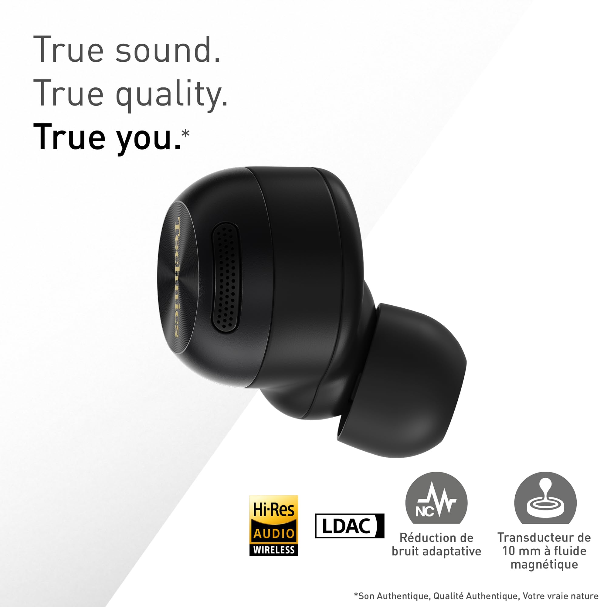 Technics EAH-AZ100E-K Écouteurs sans Fil avec Réducteur de Bruit, Bluetooth Multipoint, Voice Focus AI, Écouteurs Intra-Auriculaire Confortables, Noir