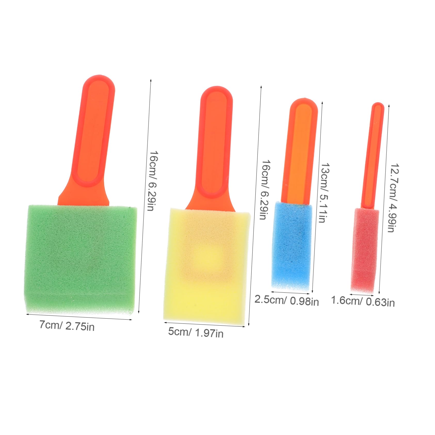 GRIRIW Painting Sponge Brushes Set for Boys and Girls 4 Pieces Artist Sponge Paint Tools Doodle Craft Supplies Round Foam Paint Brush Watercolor Oil Painting