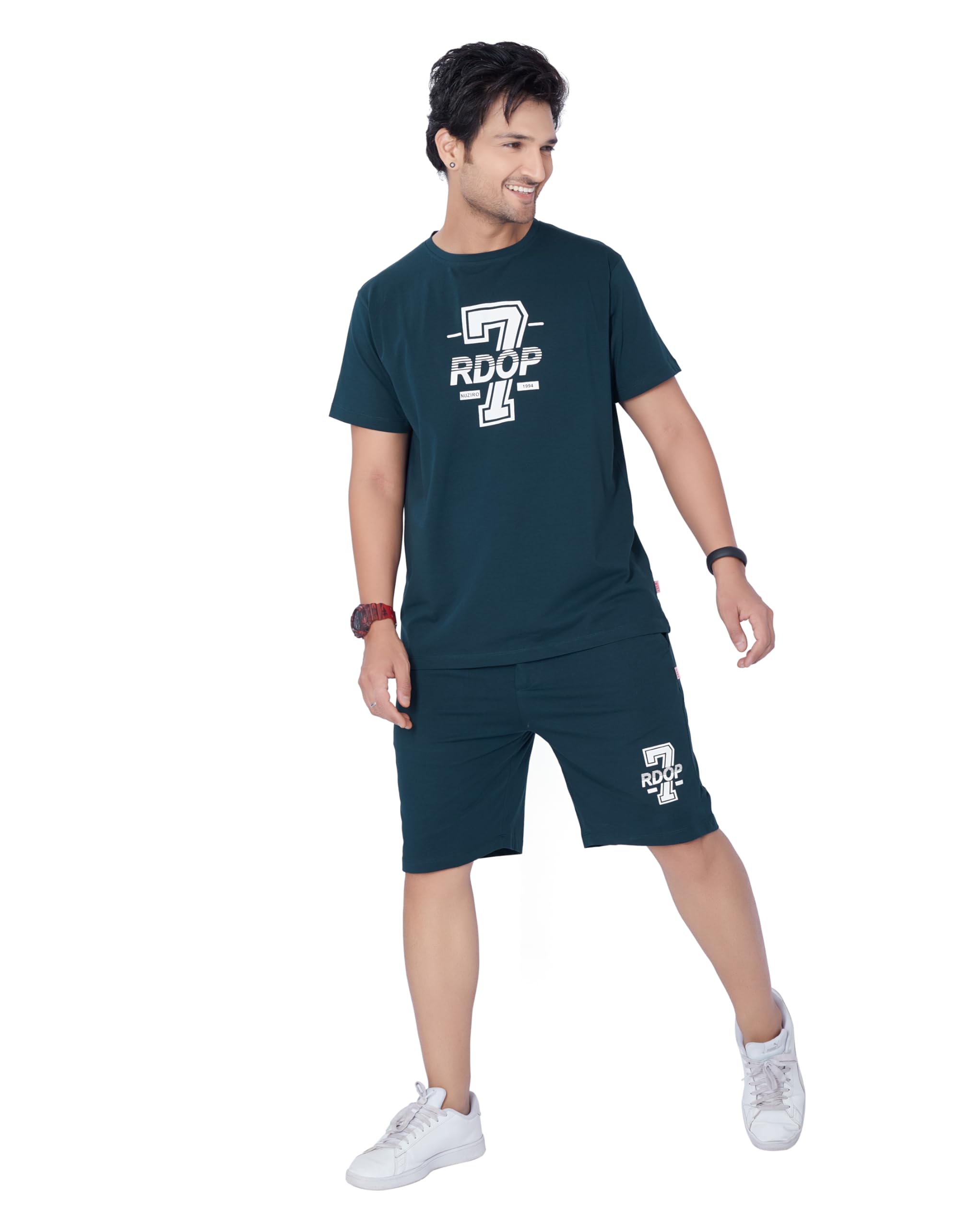 weet Cotton T-Shirt and Shorts Set for Men,Night Wear for Men,Men's Pyjama Set M110-picture-11