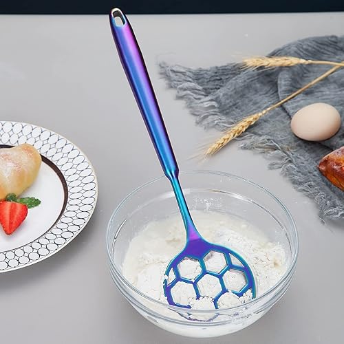 Miniatura 4 de Batidor de masa, con forma de fútbol americano resistente, batidor plano de acero inoxidable para cocinar y hornear, sin horking en el mango para