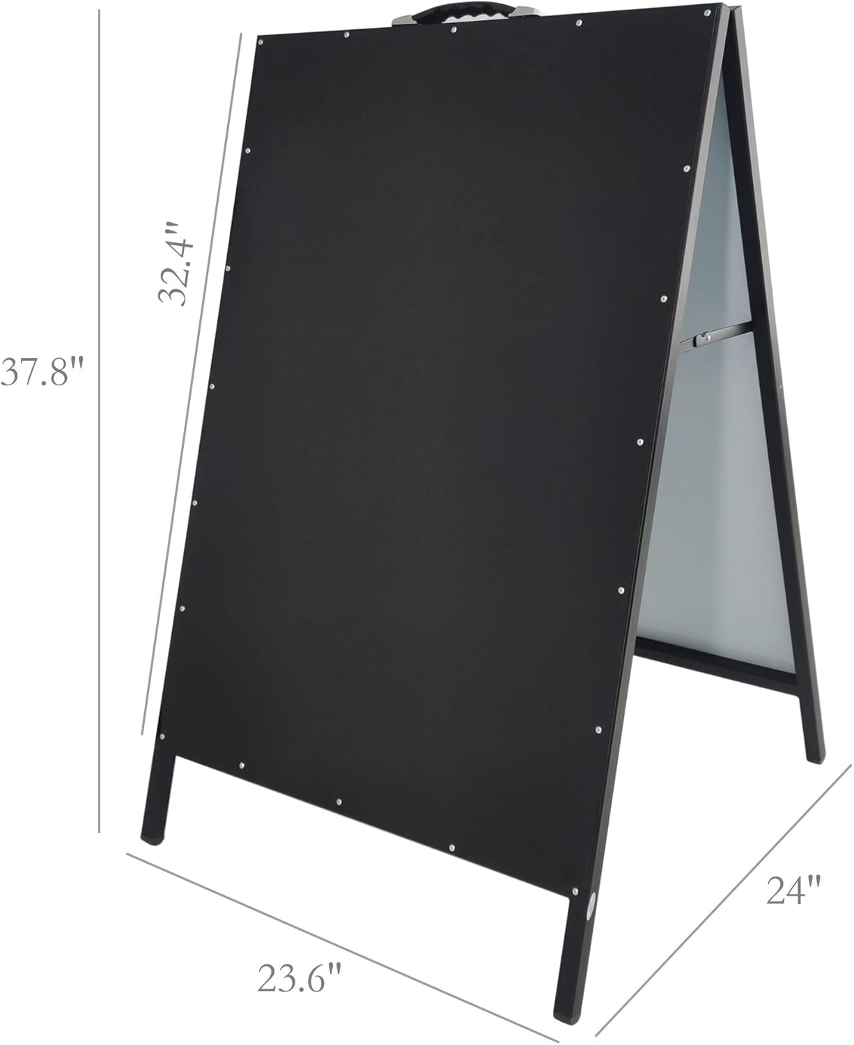FixtureDisplays® A-Frame Black Menu Board All Metal Dry Erase Sidewalk Advertising Sign Store Promotion Message Stand for Dry Erase Marker, Liquid Chalk Only 1132-NPF