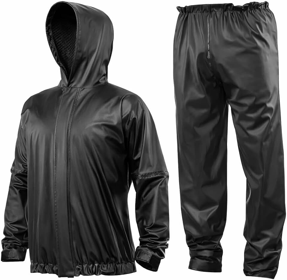 Capa de Chuva Impermeável com Capuz para Motoboy e Motociclista em PVC Reforçado – Conjunto Jaqueta e Calça para Delivery e Chuva Forte
