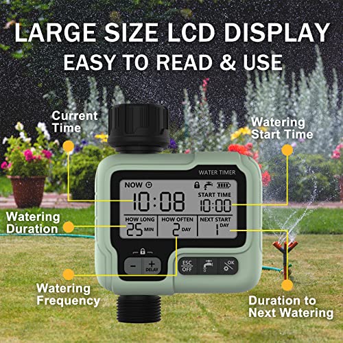 Kazeila Water Timer, Programmable Sprinkler Timer for Garden, Water