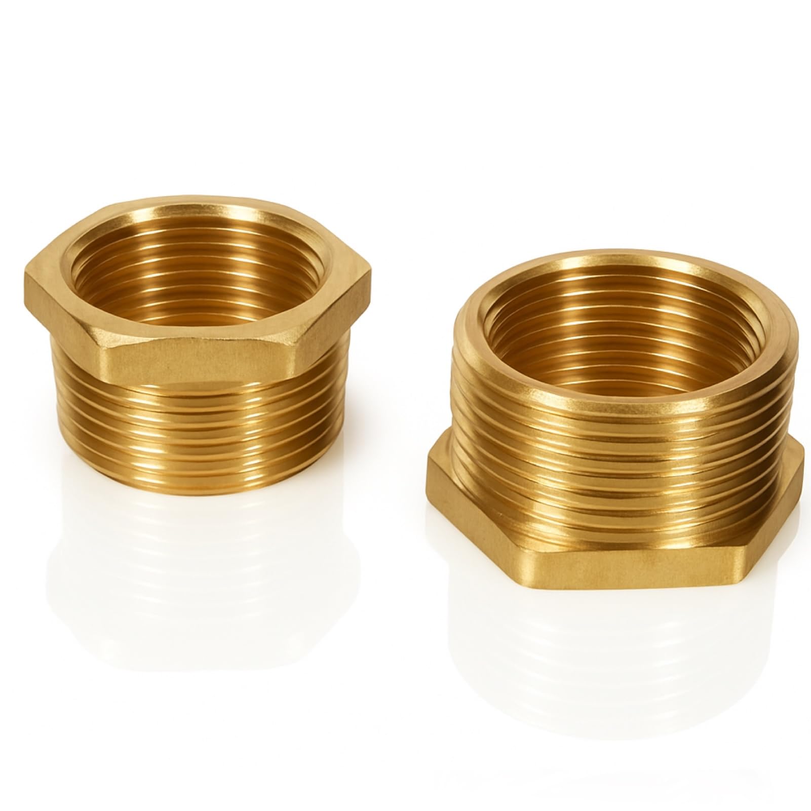 2 Raccordi In Ottone 3/4" AG X 1" IG Per Contatore Acqua, Filettato DN20 A DN25, Per Tubi Da Giardino E Impianti - 3