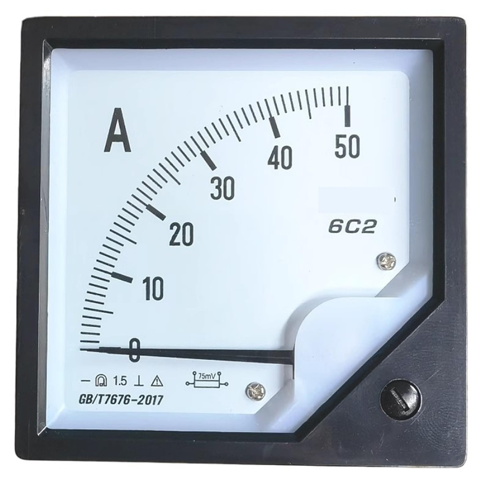 Ampèremètre CC à aiguille 150A 6C2 indicateur de courant continu 75mV