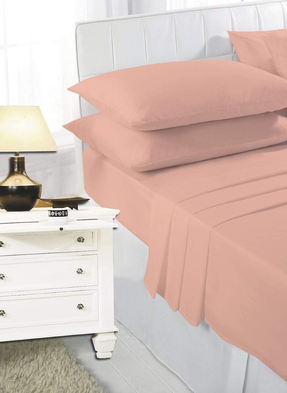 Ethel May Extra Large Luxury Pillowcase Pair Polycotton 22x31 inch, 55x78 cm To Fit Large Pillow, Box Pillow, By Papa Jones Ltd, Pillowcases, Pillow Cover Elegant Comfort, (Peach)