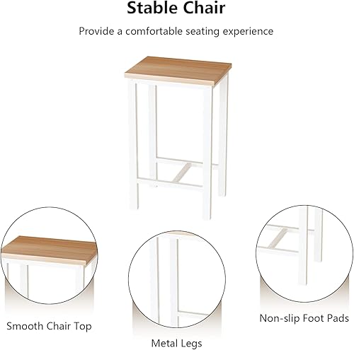 Miniatura 14 de AWQM Juego de mesa de comedor para cocina, sala de estar, bar, color marrón industrial café industrial,Negro-2,Beige (Style 2-Beige),Estilo