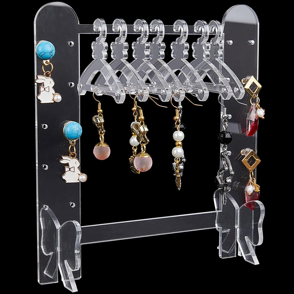 Craspire Ohrring-Display-Halter Aus Acryl – 74 Löcher, 8 Kleiderbügel – Transparenter Schmuck-Organizer