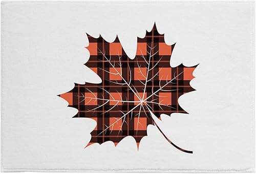 Autumn Checkered Maple Leaf Texture Bath Mat,Bathroom Non-Slip Absorbent Rug,Bathroom Decor Microfiber Memory Foam Soft Rug Bath Mat Doormat disponible en Yaxa El Salvador
