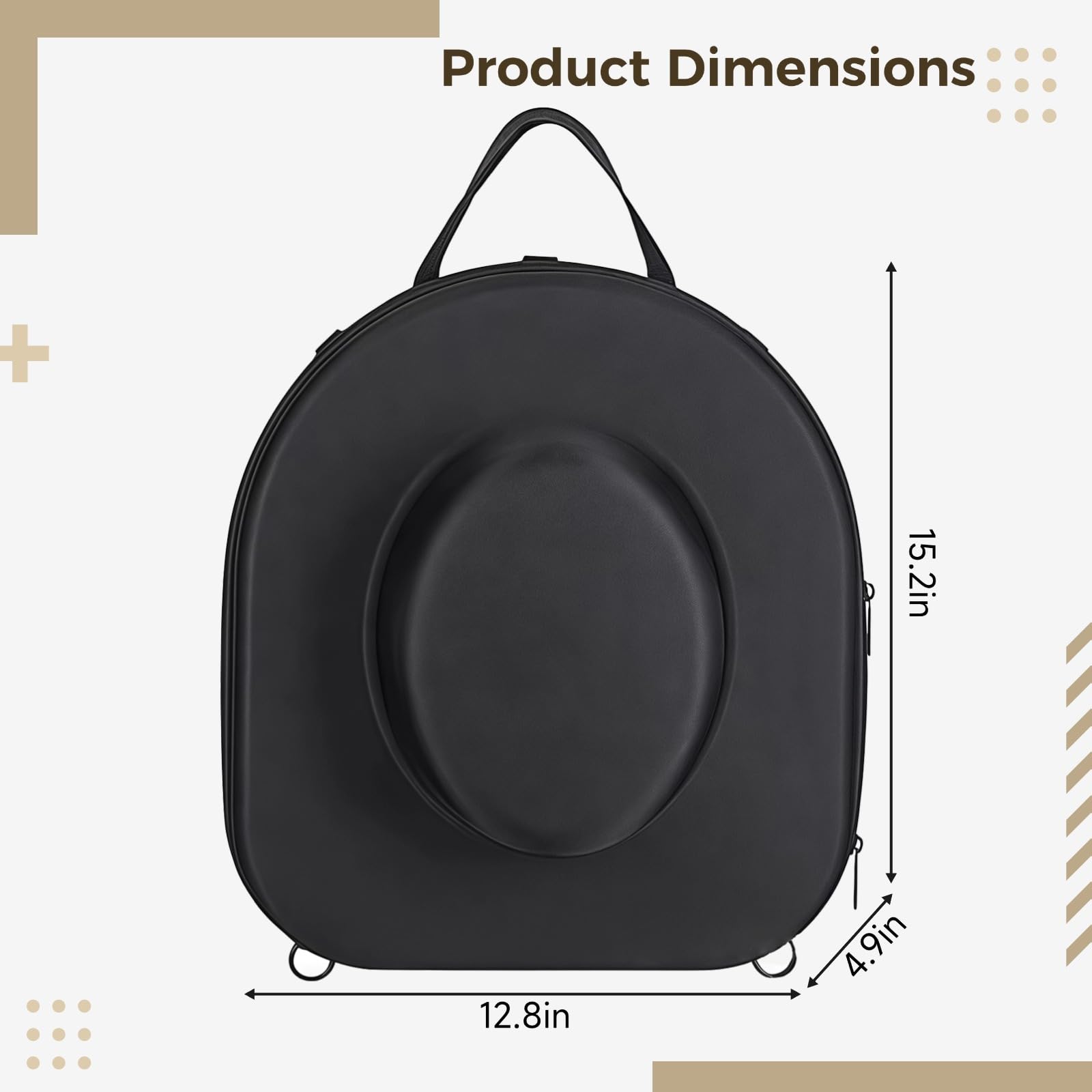 Estuche para sombreros de vaquero para viajes, caja de almacenamiento rígida de EVA, resistente al agua, con correa de hombro ajustable, protección resistente a los impactos para embalaje y