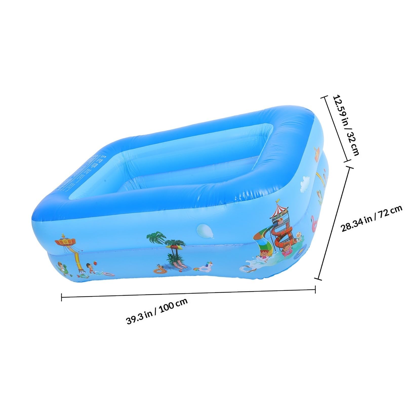 Pataugeoire Piscine Gonflable Carrée PVC Double Couche