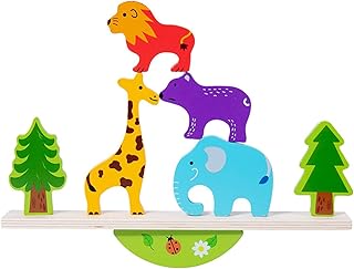empilhamento animais | Brinquedos educativos empilhamento madeira com bolsa armazenamento, divertido empilhamento madeira, brinquedos sensoriais, brinquedos construção para crianças a partir 3 anos ida, meninos e meninas presentes Unniq
