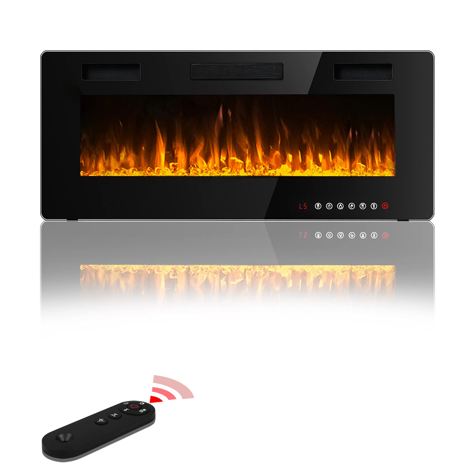 Buy Waleaf 42 inch UltraThin Electric Fireplace Wall ed and Recessed