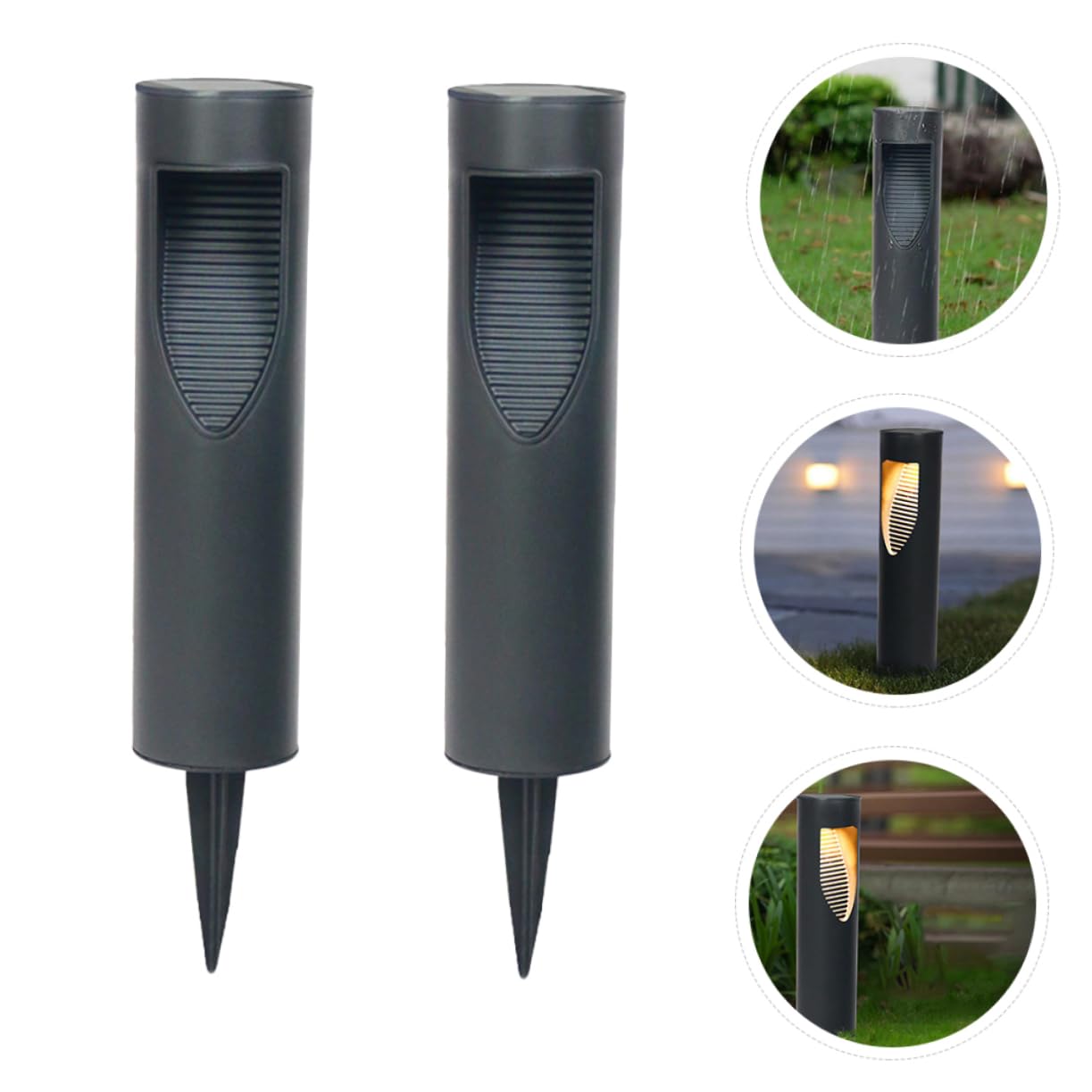 2 Lámparas Solares LED para Césped, Decoración de Iluminación Exterior para Patio y Jardín, sin Cableado, Instalación Fácil