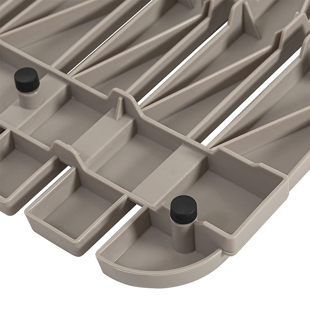 Pedana Doccia Antiscivolo Rettangolare, 80x50x2.5 cm, PP Alta Resistenza Ideale per Interno Esterno (Tortora)