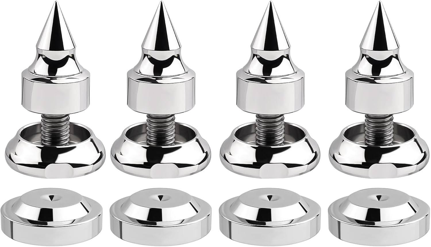 Speaker Isolation Spikes, 316 Stainless Steel Anti-Vibration Feet for Speakers & Turntables, Hand-Polished Conical Design to Enhance Sound Quality(M10)