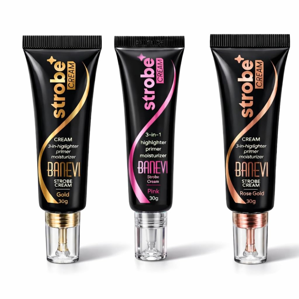 3-in-1 Strobe Cream Combo – Illuminating Primer, Highlighter & Moisturizer | Instant Glow Makeup Base | Lightweight Radiant Glow Cream for Face | Long-Lasting Makeup Enhancer 30g Each-image-33