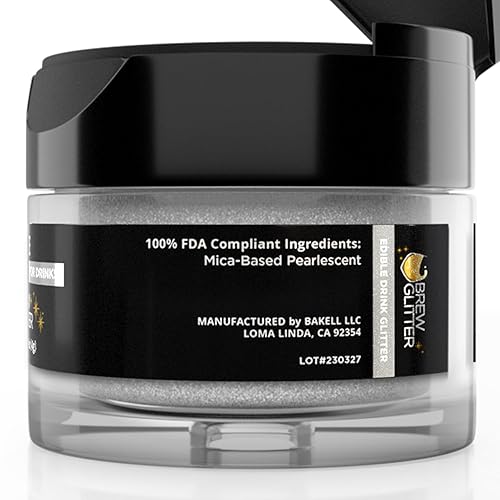 Miniatura 94 de Brew Glitter - Purpurina comestible para bebidas, cócteles, cerveza, adornar bebidas Certificado Kosher y Halal 100% comestible y de grado Azul