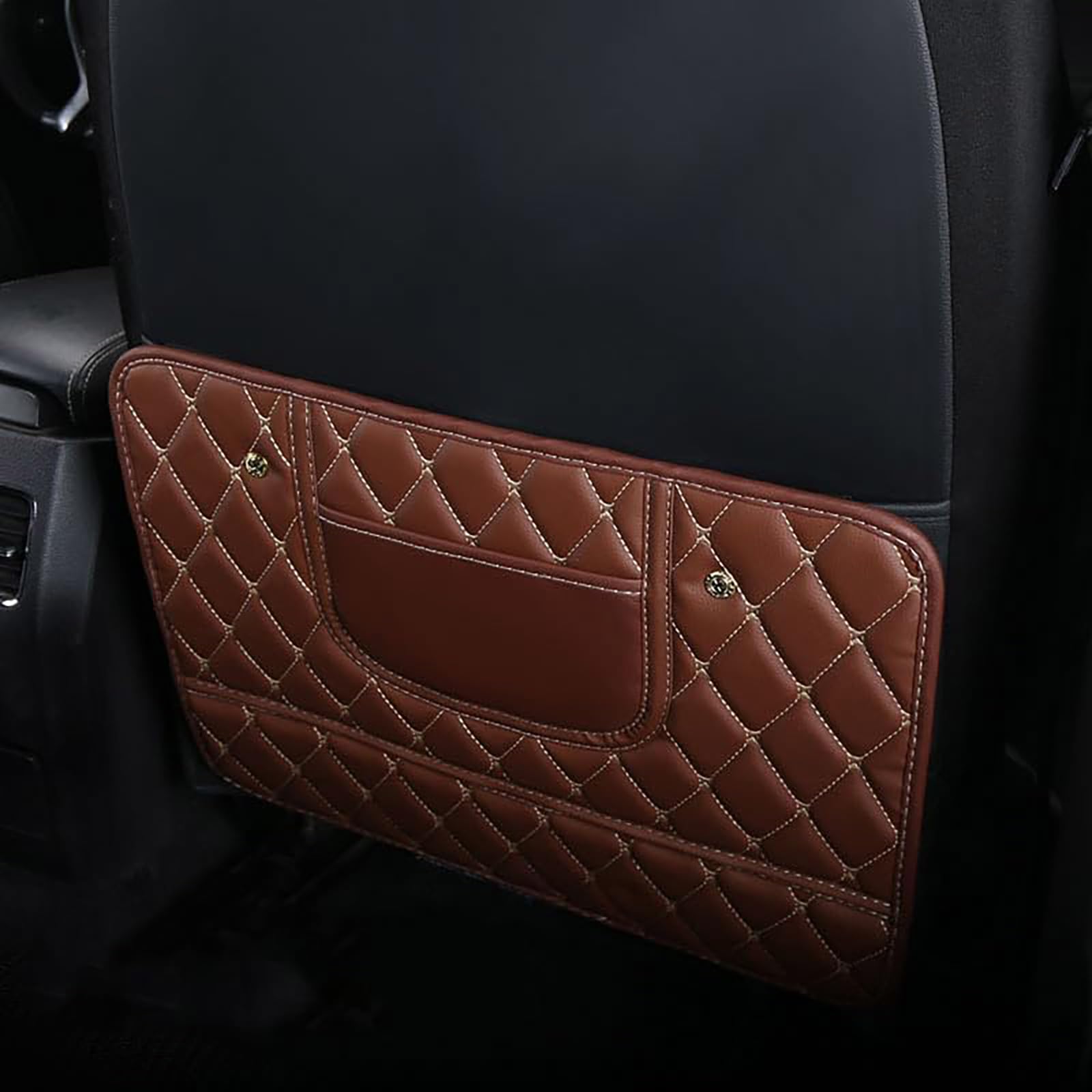 2 Piezas Almohadillas Antipatadas Asiento Coche para Peugeot 4007 5008 Rifter Bipper RCZ, Cuero Respaldo Asiento Trasero Almohadillas Impermeable Protectora Pad Accesorios Interior,D/Coffee