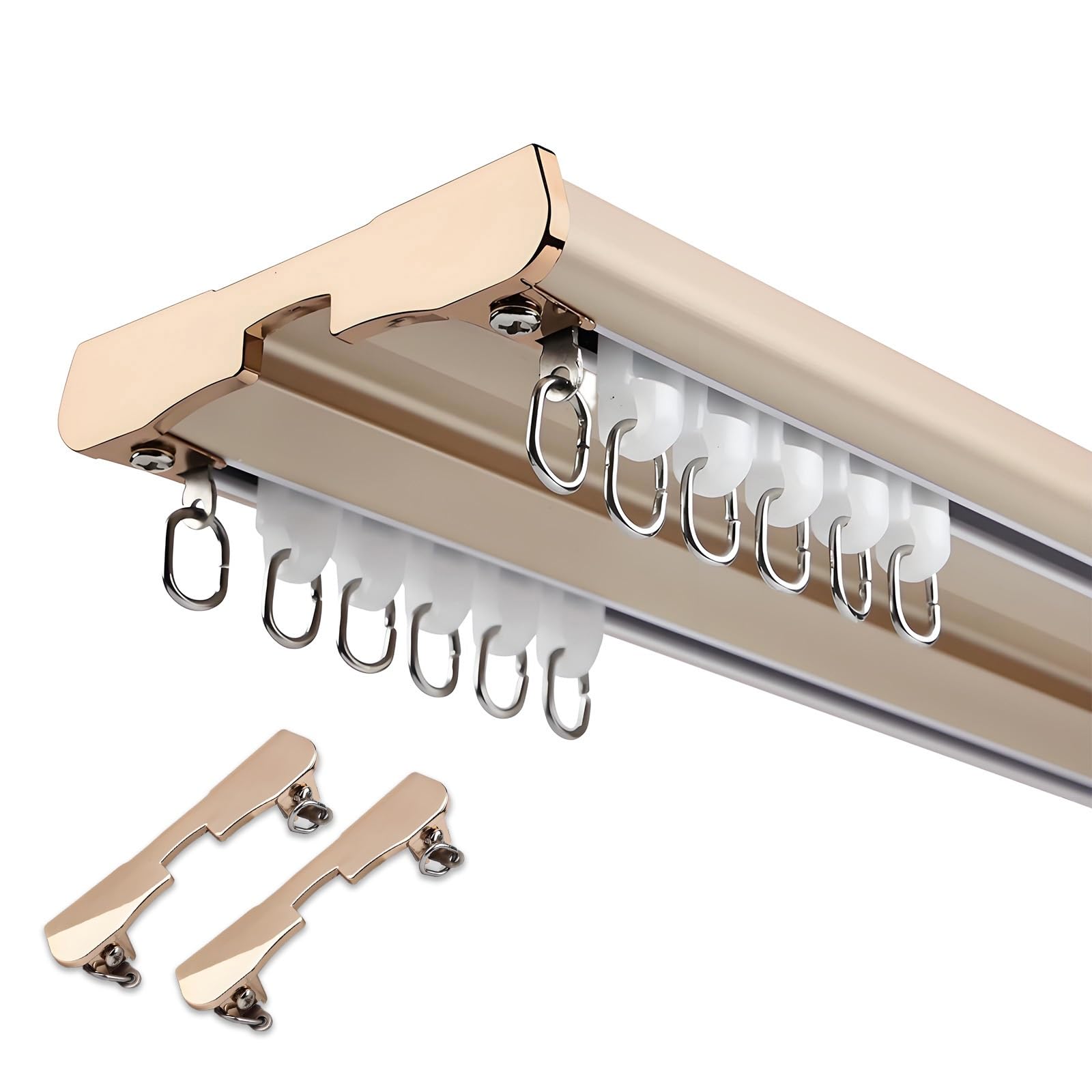 Tringle à rideaux silencieuse double couche pour grande baie vitrée de 400 cm
