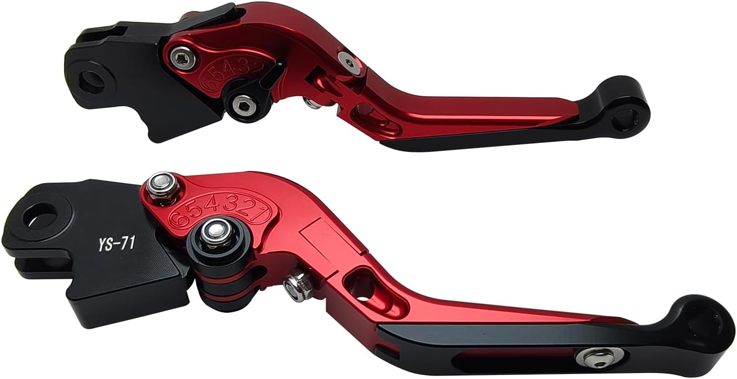 Brake Clutch Lever Set Replacement for K1600 GT/GTL 2011-2016 R1200GS R/T K1200 K1300, Aluminum Adjustable Motorcycle Handlebar Brake Handle Extendable Long Levers(Red)