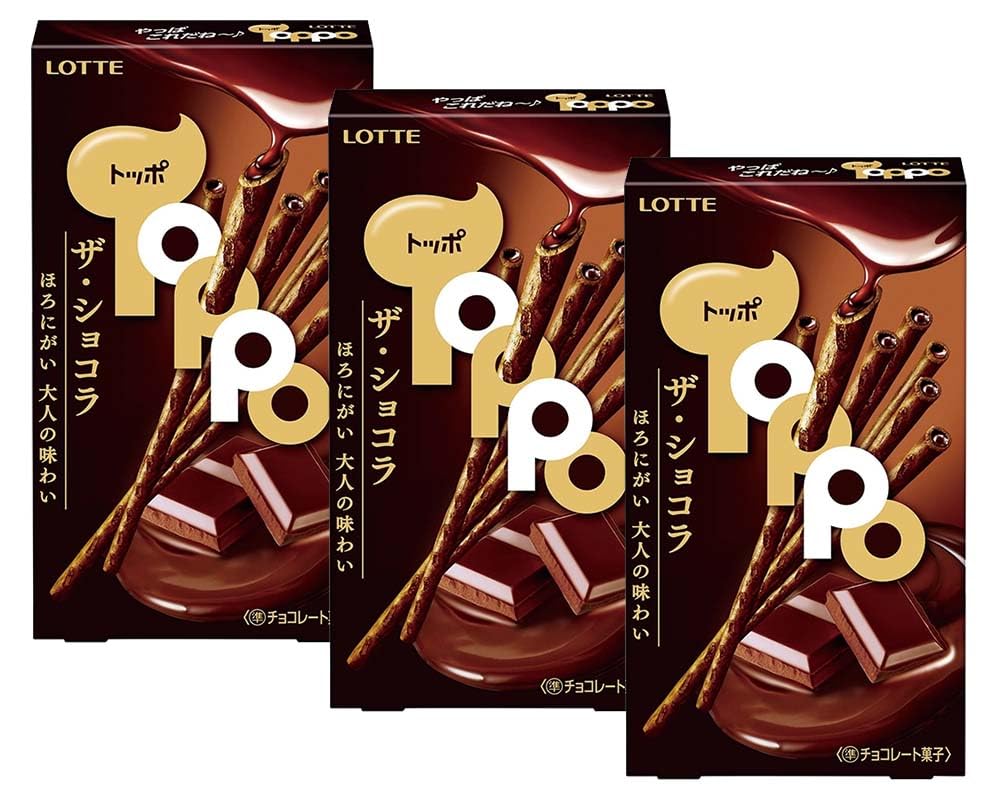 Amazon.com: LOTTE TOPPO Chocolate wrapped in pretzel stick bitter