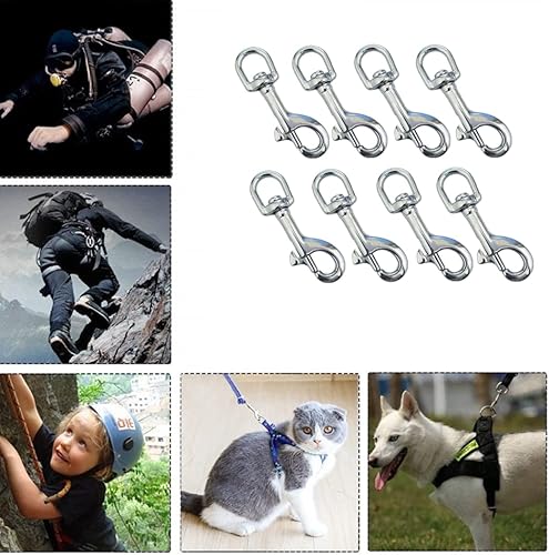 Miniatura 8 de Broche de clips de gatillo, 8 ganchos giratorios de 4 tamaños, ganchos giratorios de 360 para hebilla de mascotas, mosquetón, llavero, hogar,