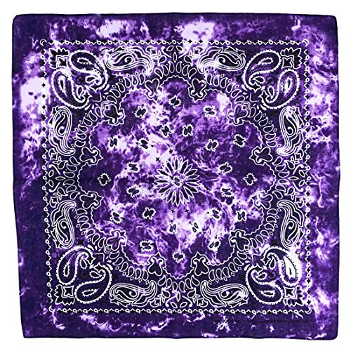 ebossy 12 Pack 100% Cotton Tie-Dye Paisley Print Bandanas Headwrap for Women Men, 22