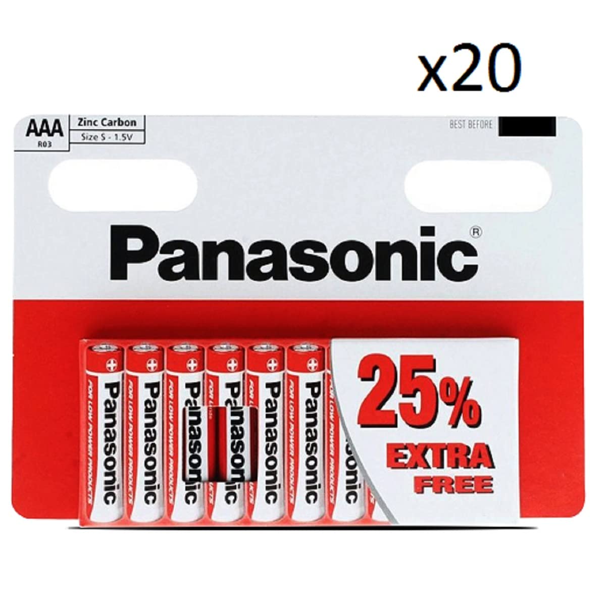 Lot de 20 Paquet de 10 Piles AAA LR03 1.5V, Zinc-Carbone, Zinc AAA LR03 Batteries pour Jouet, réveil, télécommande Portable et d'autres dispositifs Quotidiens