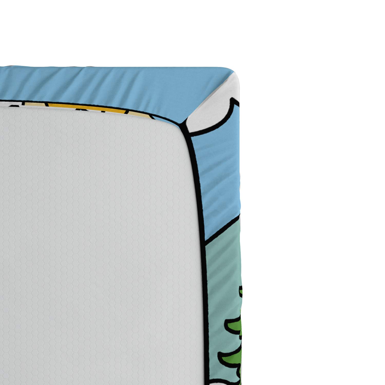 ABAKUHAUS USA con Angoli, quarto di Luglio indipendenza, Morbido tessuto decorativo Biancheria Da Letto rotondo elastico, 140 cm per 200 cm, Bianco