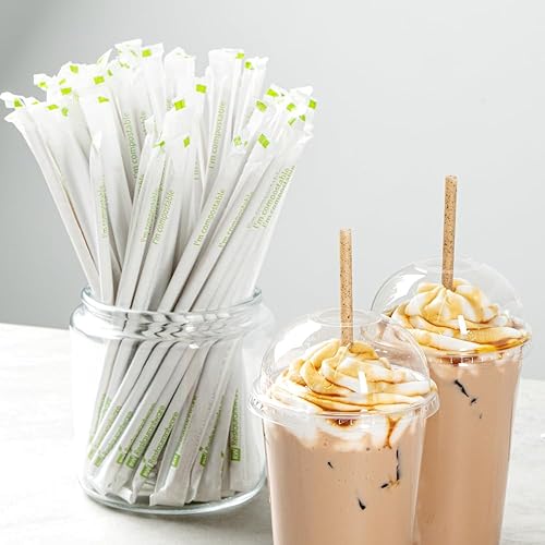 Miniatura 7 de Restaurantware Basic Nature - Pajitas desechables de 8.3 pulgadas, 100 popotes ecológicos, versátiles y preservadores de sabor, PLA/café molido,