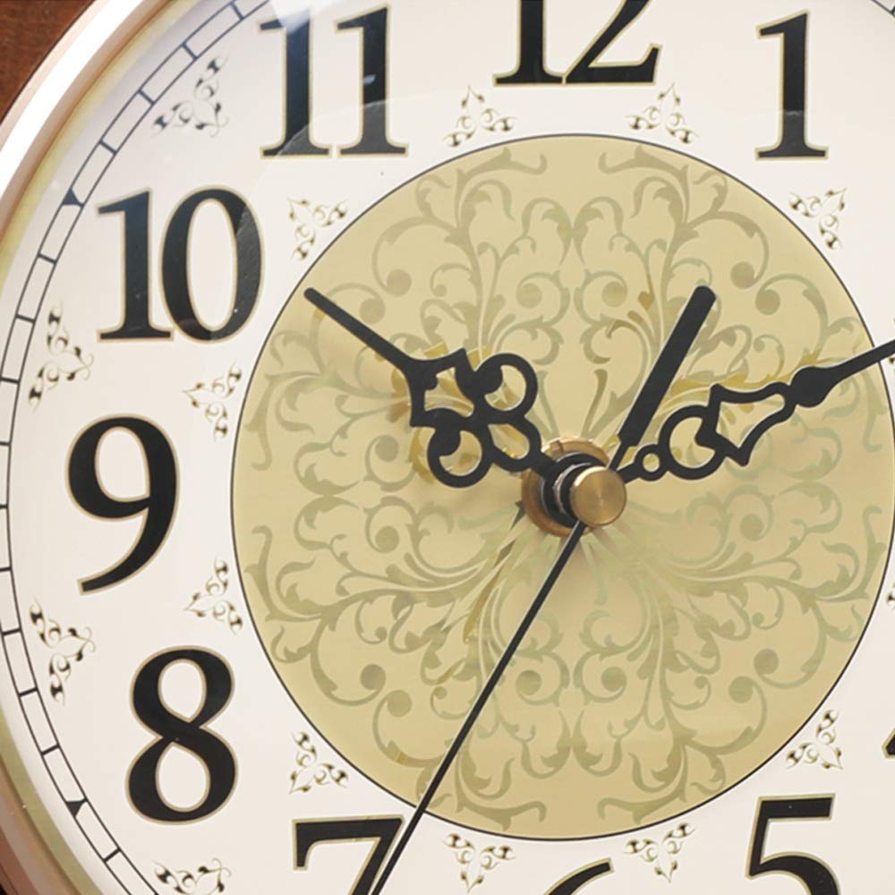 Reloj de repisa, Relojes de sobremesa de Roble, Reloj con Soporte de Madera, Reloj de sobremesa Decorativo, Reloj de Mesa con Pilas, Vidrio HD fácil de Leer