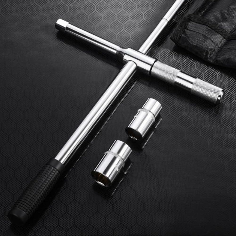 Zócalos de llave cruzada de acero al cromo vanadio para el mantenimiento de la rueda automotriz, llave telescópica (B)
