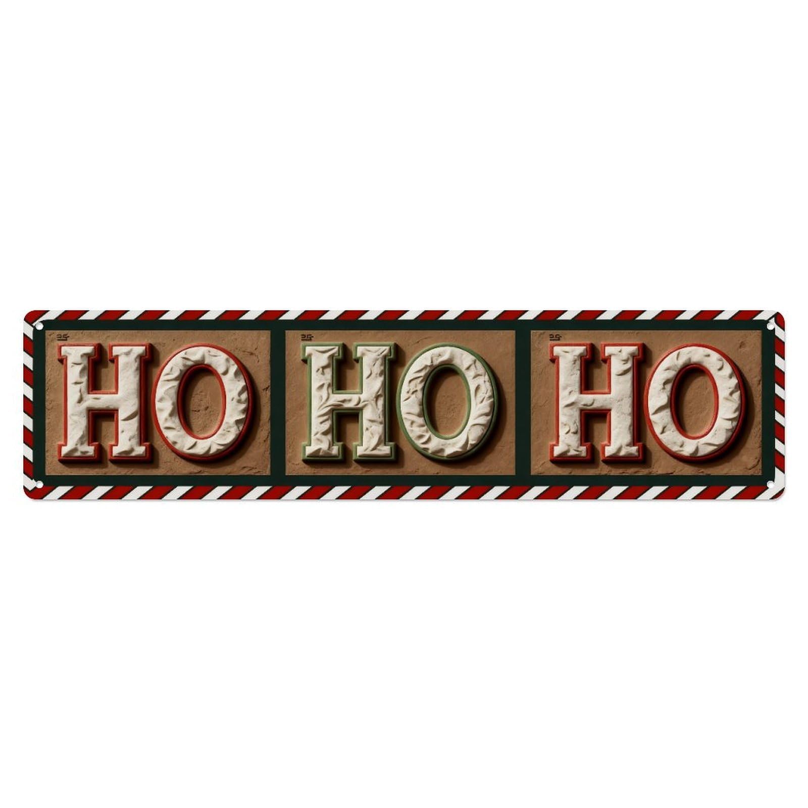 Ho Ho Ho Pattern Metal Tin Sign Plaque