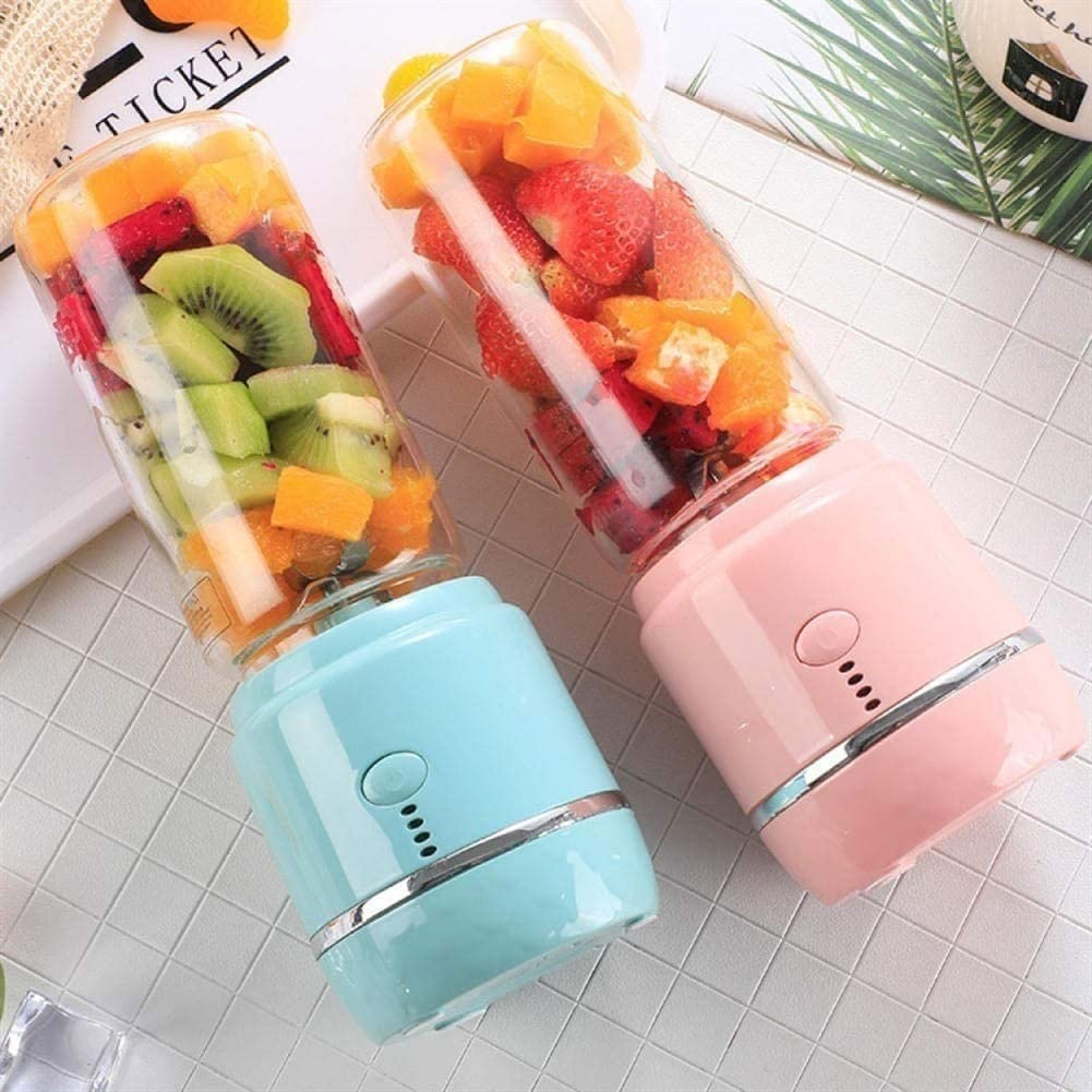 Przenośny blender, osobisty mały blender do koktajli i smoothie, ładowany przez USB, blender do soków do uprawiania sportu, podróży i na świeżym powietrzu (kolor: różowy) (różowy)