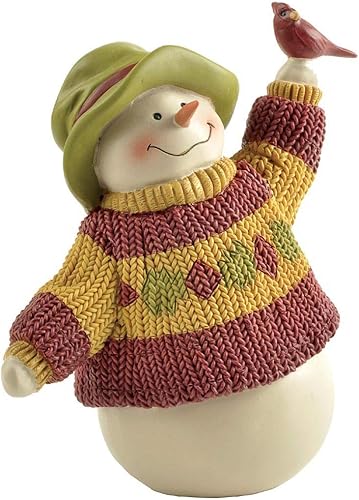 Miniatura 9 de Figura de muñeco de nieve  Bonita estatua de muñeco de nieve de resina de Navidad, decoración de escritorio de Navidad, buenos deseos, regalo (4.13