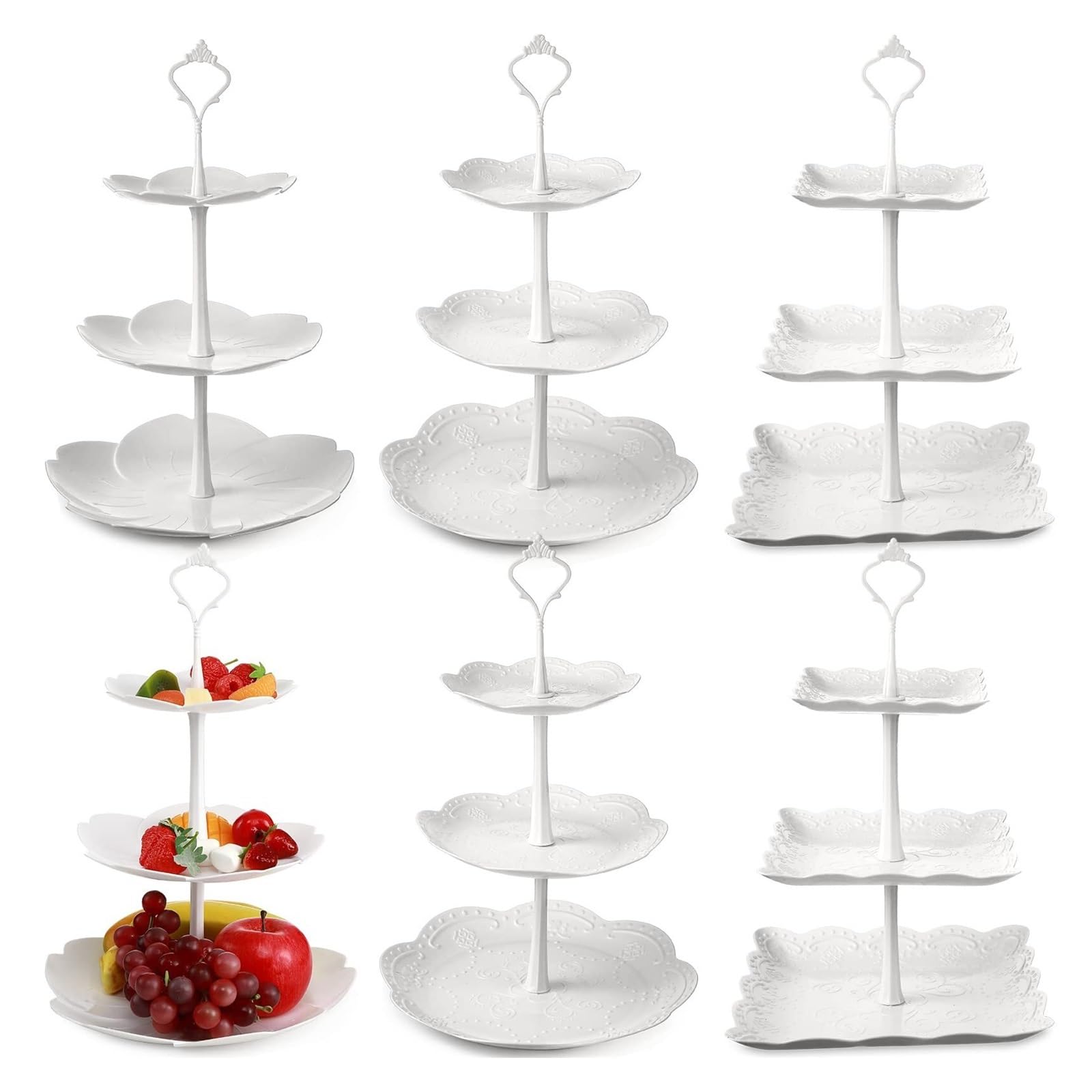Cake Stands 3 Pack 3 Tiered Serving Tray Serving Tower 3 Tier Cupcake Stand
