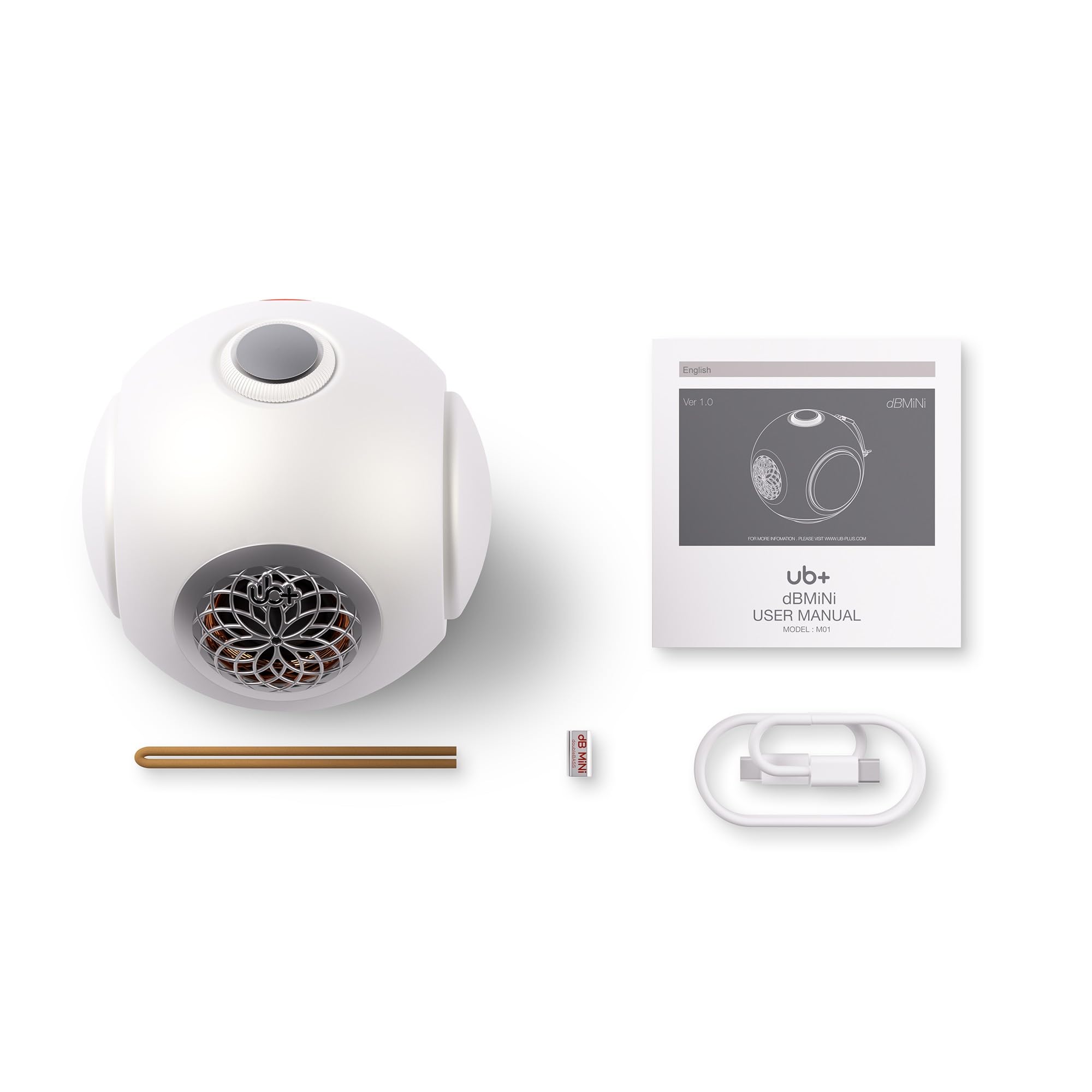 UB+ dBMiNi - Altoparlante Bluetooth portatile con doppio basso, suono stereo Hi-Fi, accoppiamento TWS, Bluetooth 5.4, lunga durata della batteria, per uso all'aperto e in viaggio (bianco perla)